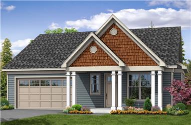 3-Bedroom, 1489 Sq Ft Cottage Home Plan - 108-1880 - Main Exterior