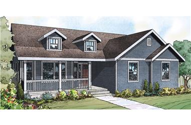 3-Bedroom, 1714 Sq Ft Country House Plan - 108-1895 - Front Exterior