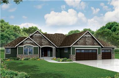 3-Bedroom, 2718 Sq Ft Ranch House Plan - 108-1904 - Front Exterior