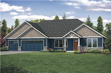4-Bedroom, 2708 Sq Ft Ranch House Plan - 108-1917 - Front Exterior
