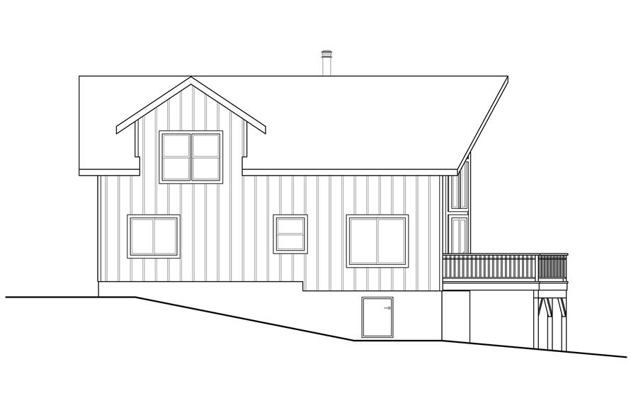 Home Plan Left Elevation of this 2-Bedroom,1509 Sq Ft Plan -108-1932