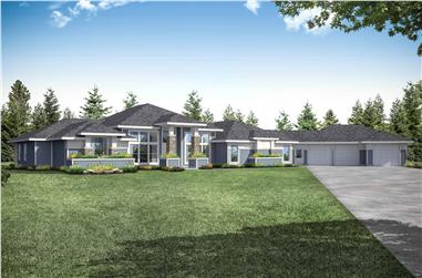 3-Bedroom, 3622 Sq Ft Contemporary House Plan - 108-1934 - Front Exterior