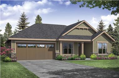 3-Bedroom, 1610 Sq Ft Ranch Home Plan - 108-1935 - Main Exterior