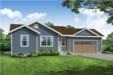 1-Bedroom, 900 Sq Ft Ranch House - Plan #108-1968 - Front Exterior