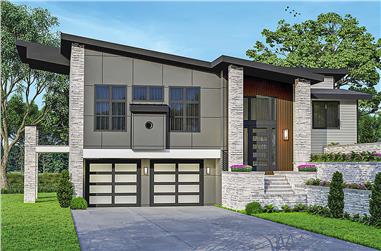 3-Bedroom, 2584 Sq Ft Contemporary House - Plan #108-2011 - Front Exterior