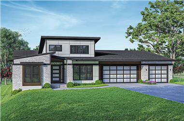 3-Bedroom, 2813 Sq Ft Contemporary House - Plan #108-2023 - Front Exterior