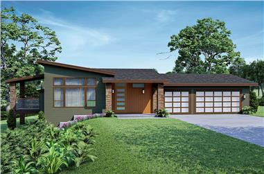 3-Bedroom, 2577 Sq Ft Contemporary House - Plan #108-2026 - Front Exterior