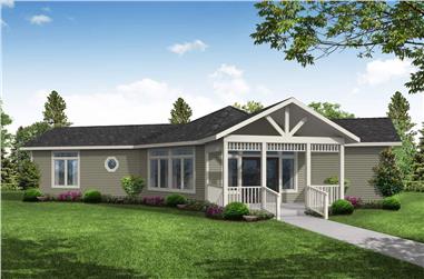 1-Bedroom, 1219 Sq Ft Cottage Home Plan - 108-2052 - Main Exterior