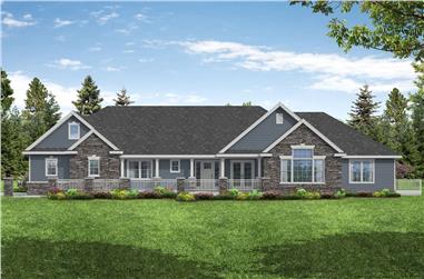 3-Bedroom, 3002 Sq Ft Ranch House Plan - 108-2072 - Front Exterior