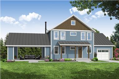 3-Bedroom, 1468 Sq Ft Farmhouse House Plan - 108-2073 - Front Exterior