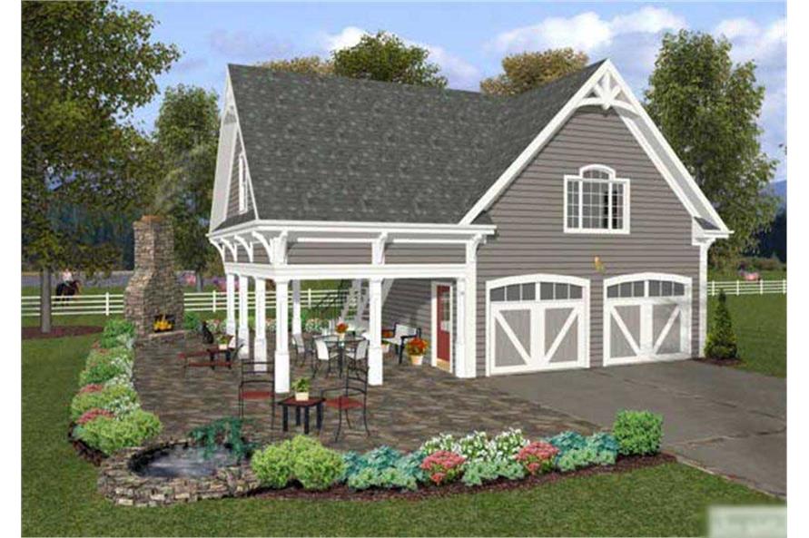 1-Bedroom, 792 Sq Ft Barn-Style Garage with Apartment Plan - 109-1008 - Main Exterior