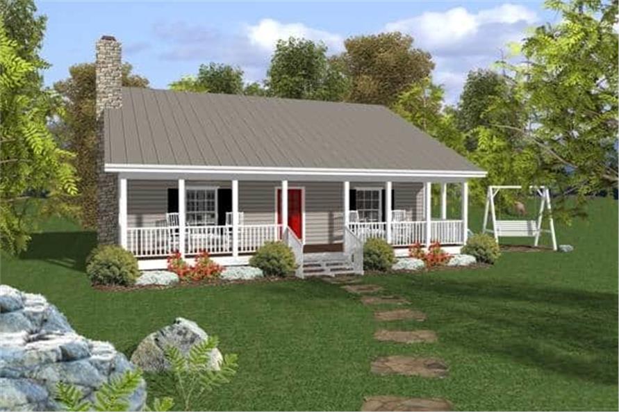 109-1010: Home Plan Rendering-Front View