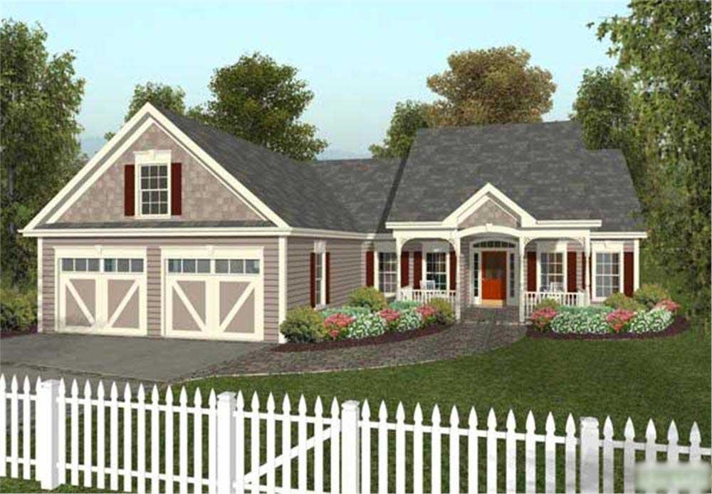 Computer rendering of Country Home Plan #109-1028