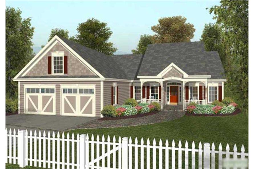 3-Bedroom, 1496 Sq Ft Country House Plan - 109-1028 - Front Exterior