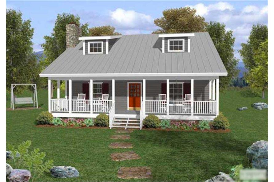 3-Bedroom, 1334 Sq Ft Small Country House Plan - 109-1029 - Front Exterior