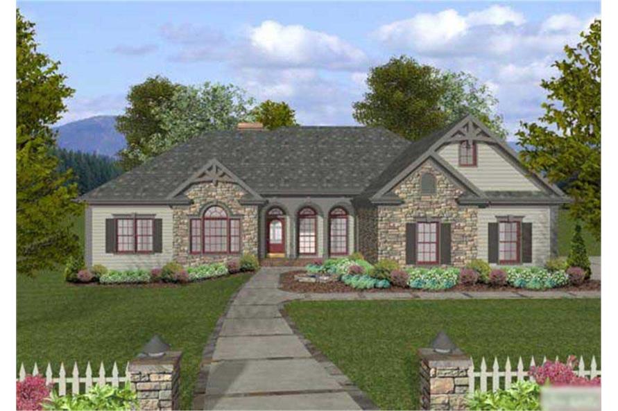 This is the final front elevation of this category of Ranch Houseplans.