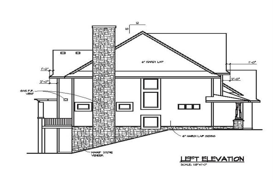 109-1056 house plan left elevation