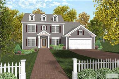 4-Bedroom, 2097 Sq Ft Colonial Home Plan - 109-1057 - Main Exterior