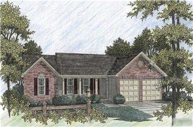3-Bedroom, 1197 Sq Ft Country House Plan - 109-1121 - Front Exterior