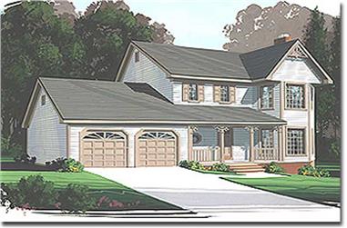 3-Bedroom, 1598 Sq Ft Country Home Plan - 109-1130 - Main Exterior