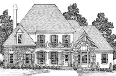 4-Bedroom, 4030 Sq Ft European House Plan - 109-1161 - Front Exterior