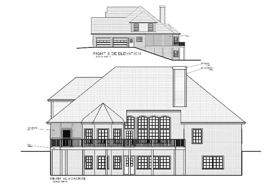 Home Plan Rear Elevation of this 4-Bedroom,2253 Sq Ft Plan -109-1179