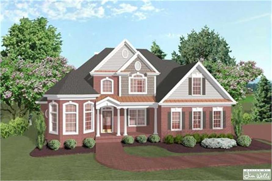Home Plan Front Elevation of this 4-Bedroom,2253 Sq Ft Plan -109-1179
