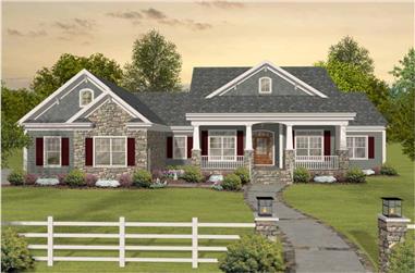 3-4 Bedroom, 2156 Sq Ft Country House Plan - 109-1193 - Front Exterior