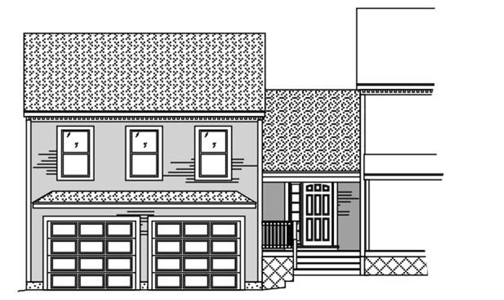 This image shows the front elevation of these garage plans.