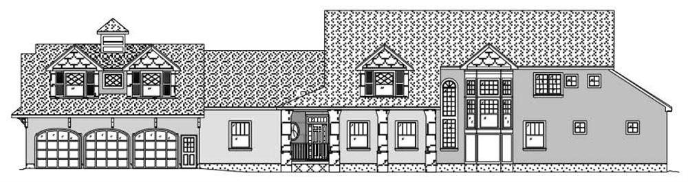 This image shows the front elevation of these Luxury Homeplans.