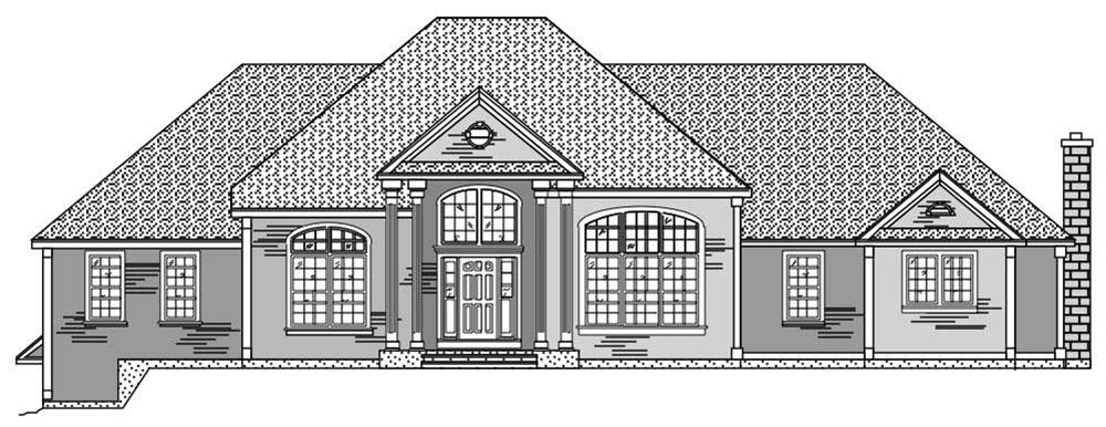 This is the front elevation of these European Houseplans.