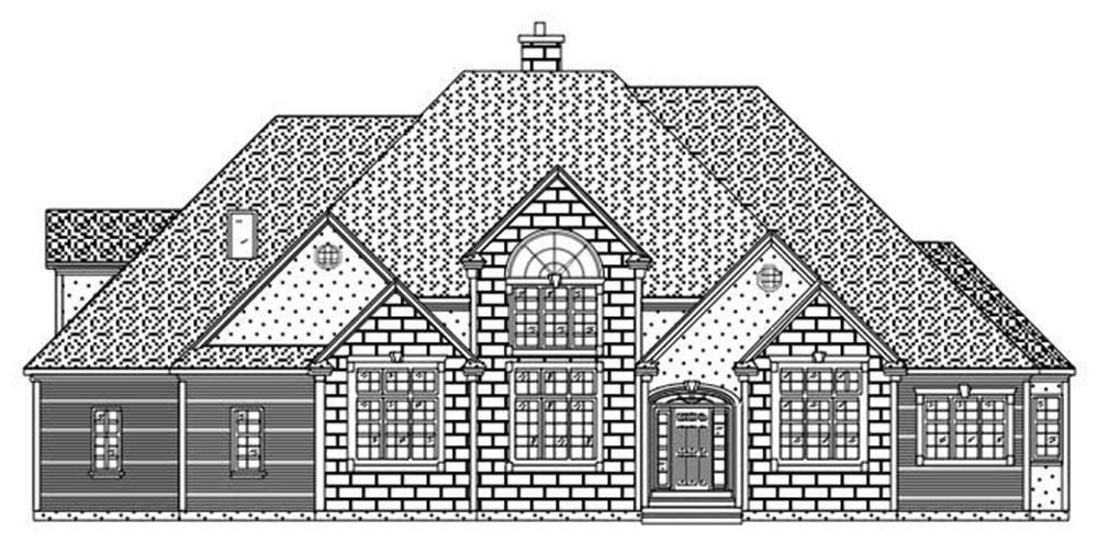 This is a front elevation for these European Home Plans.