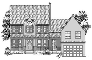 4-Bedroom, 2310 Sq Ft Country House Plan - 110-1059 - Front Exterior