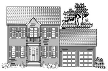 3-Bedroom, 1776 Sq Ft Colonial Home Plan - 110-1063 - Main Exterior