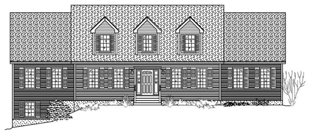This is the front elevation for these country home plans.