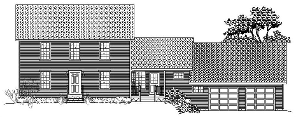 This is the front elevation of these Multi-Level Houseplans.