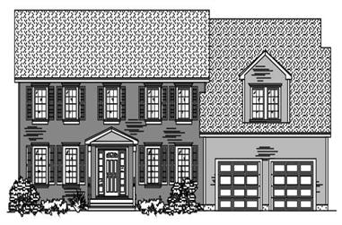 3-Bedroom, 2459 Sq Ft Colonial Home Plan - 110-1102 - Main Exterior
