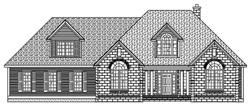This image shows the front elevation of these European Homeplans.