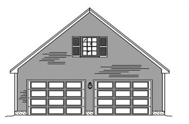 2-Car, 330 Sq Ft Garage Home Plan - 110-1136 - Main Exterior