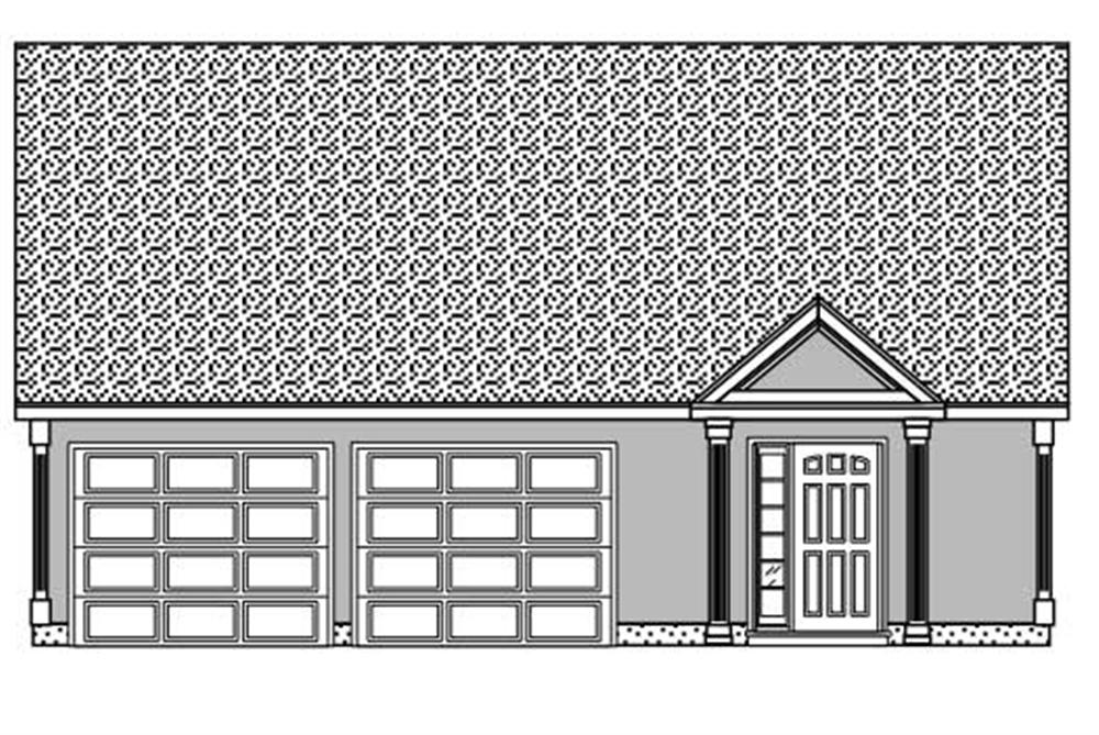 This is a black and white rendering of these Garage Plans