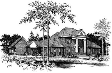 4-Bedroom, 3738 Sq Ft Colonial Home Plan - 113-1037 - Main Exterior