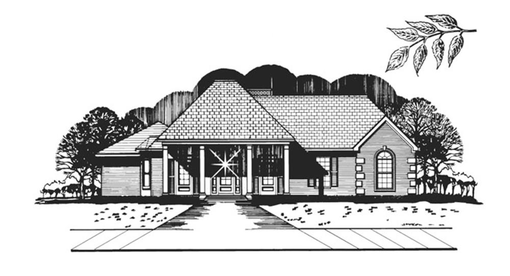 Front elevation of Colonial home (ThePlanCollection: House Plan #113-1058)