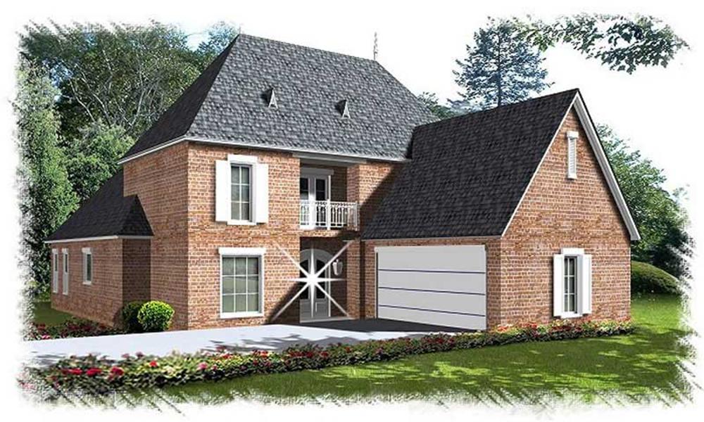 French style home (ThePlanCollection: Plan #113-1086)