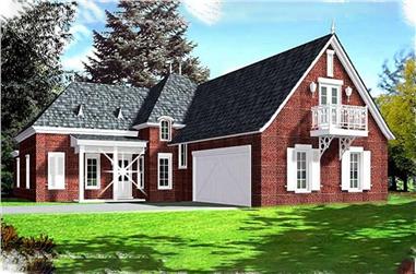 4-Bedroom, 2447 Sq Ft Colonial Home Plan - 113-1087 - Main Exterior