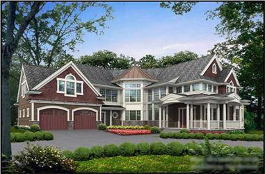 4-Bedroom, 5910 Sq Ft Country Home Plan - 115-1001 - Main Exterior