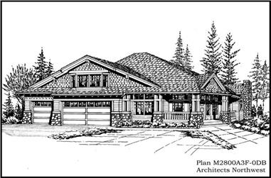 5-Bedroom, 4150 Sq Ft Country Home Plan - 115-1008 - Main Exterior