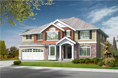 4-Bedroom, 3570 Sq Ft Shingle House Plan - 115-1022 - Front Exterior