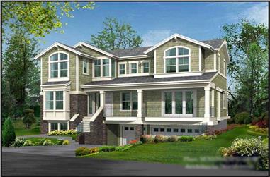 4-Bedroom, 3026 Sq Ft Multi-Level House Plan - 115-1043 - Front Exterior