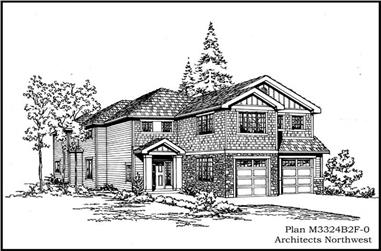 4-Bedroom, 3324 Sq Ft Multi-Level House Plan - 115-1045 - Front Exterior