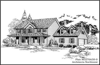 3-Bedroom, 3270 Sq Ft Cape Cod Home Plan - 115-1046 - Main Exterior